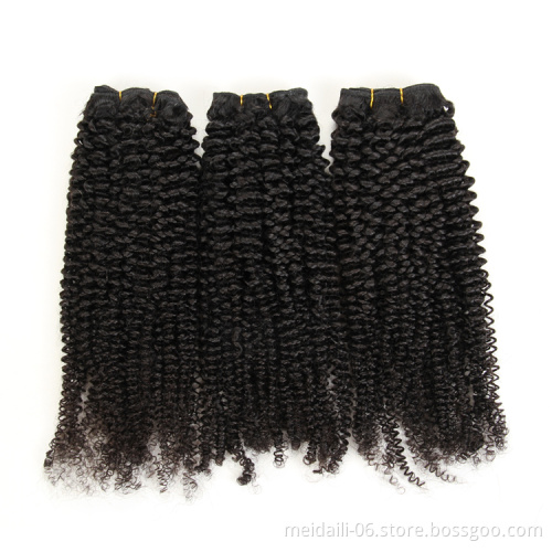 Nice quality virgin brazilian human hair bundles natural color kinky curly 100% human hair extension hair ponytail for women